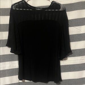 Kim & Cami Black Sheer Blouse